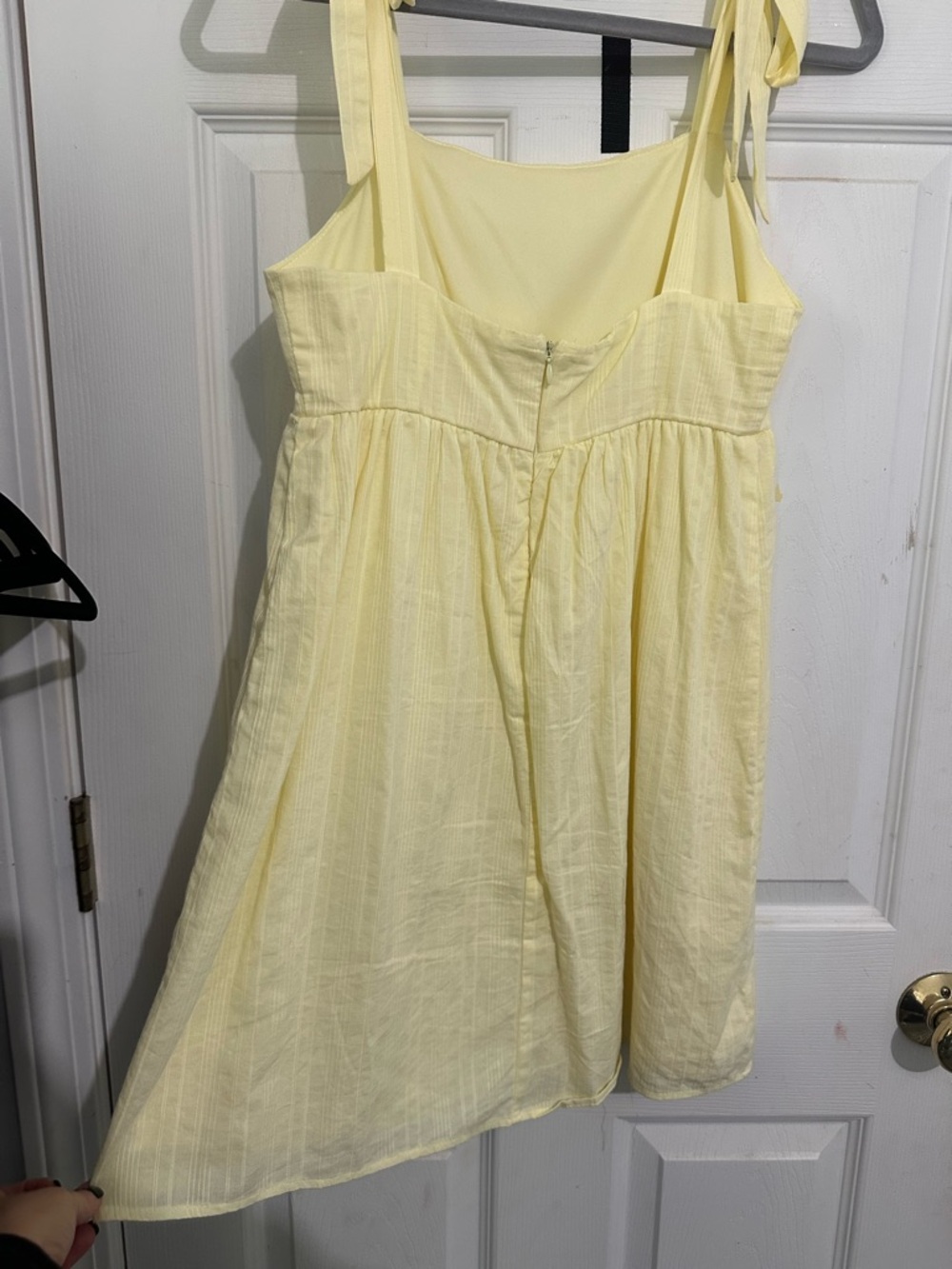T.J.Maxx Pale Yellow Mini Dress with Tie Straps